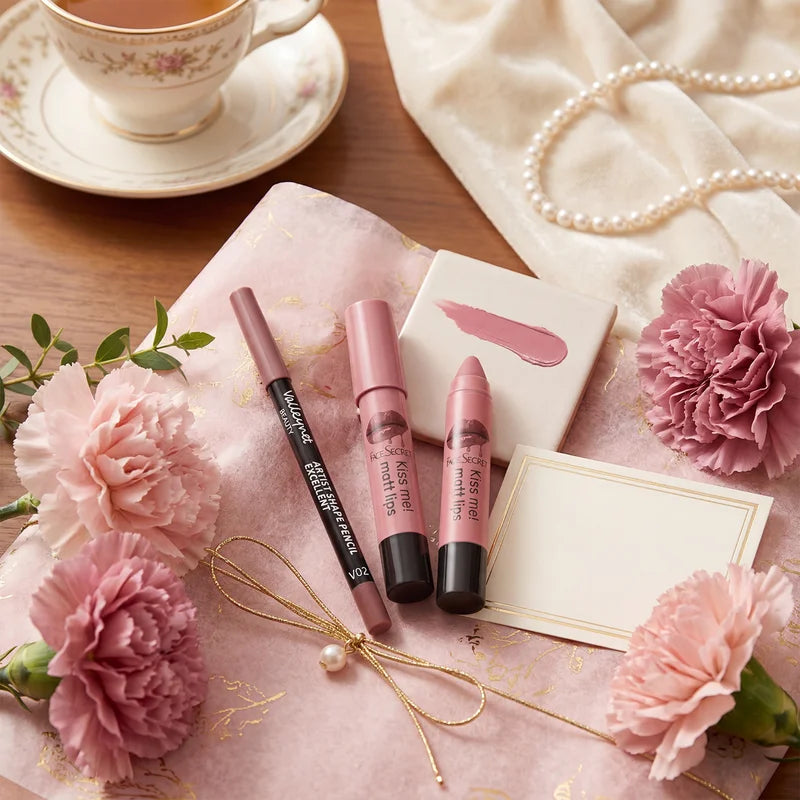 Velvet Matte Lipstick and Lipliner Duo Waterproof & Precise - Natural Color
