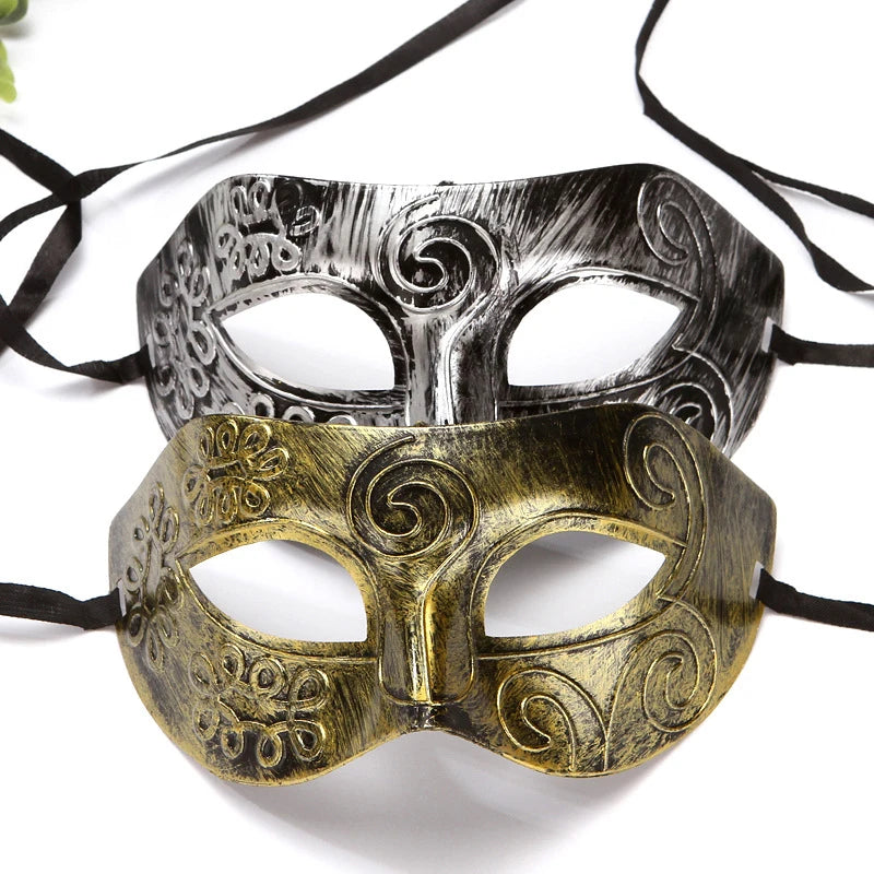 Vintage Prince Masquerade Half Face Mask for Parties - Black and Copper