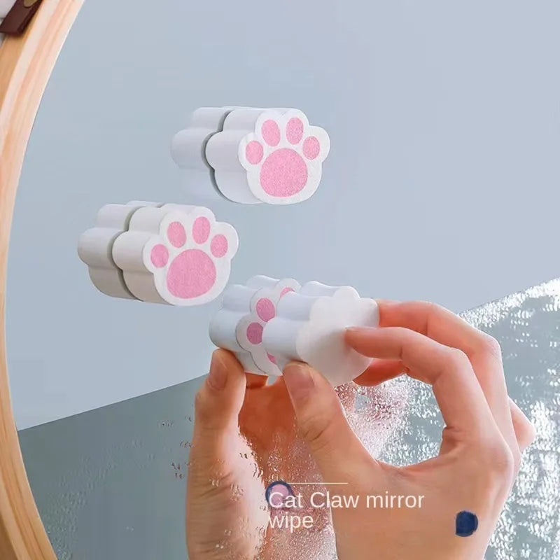 Cat's Paw Shaped Magic Sponge Glass Cleaner for Mirrors & Surfaces
