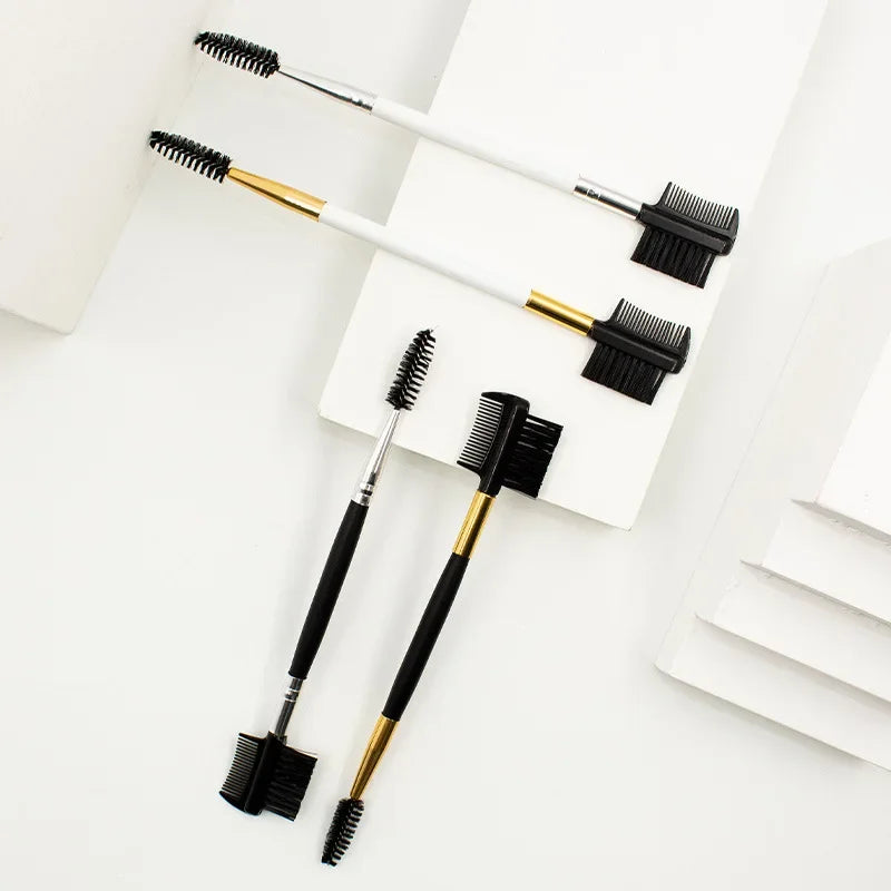 Double Ended Eyebrow & Eyelash Brush Comb Makeup Tool - Professional Cosmetic Applicator