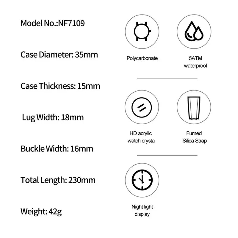 Women's Waterproof Sport Quartz Digital Watch with Dual Time Display