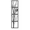 Metal Tree Wall Art Decor Set of 4 - Bird and Tree Wall Hangings for Living Room