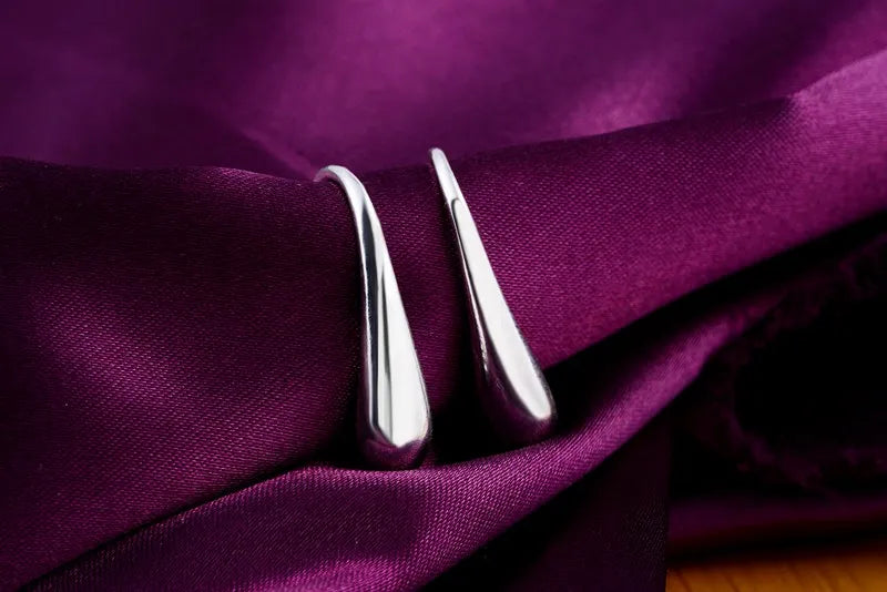 925 Sterling Silver Water Drop Earrings for Women Wedding Jewelry Gift