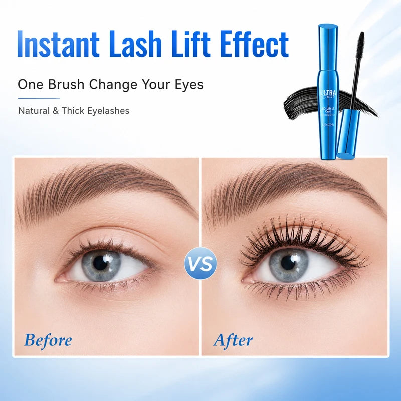 Waterproof Lengthening Volumizing Mascara - No Clumping, Smudge Proof, Long Lasting Eye Makeup