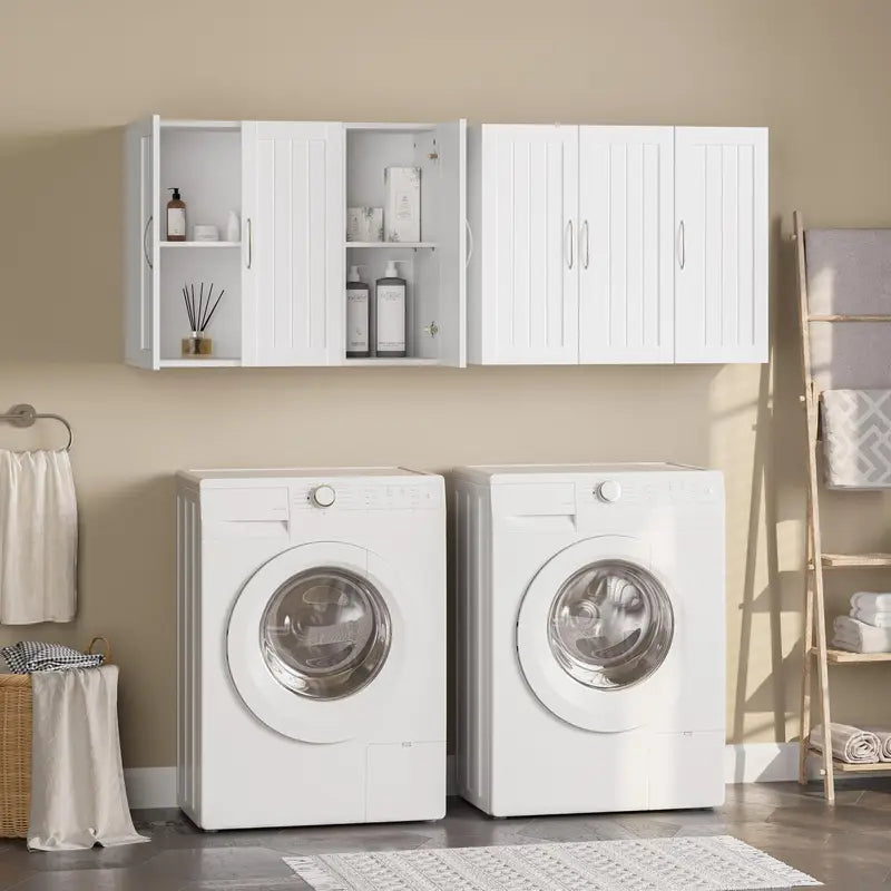 Wall Mounted Three Door Bathroom & Home Storage Cabinet with Adjustable Shelves