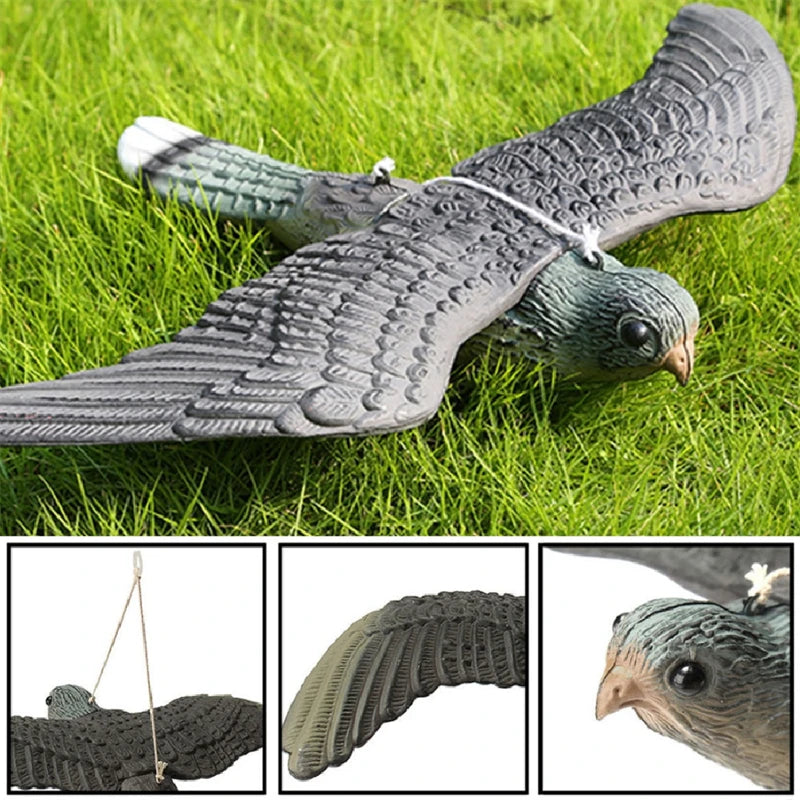Flying Falcon Bird Decoy Pest Control Garden Ornament - Lifelike Bird Repellent