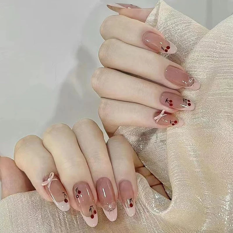 240PCS Almond False Nail Tips Set – Clear Matte DIY Nail Extensions for Home & Salon