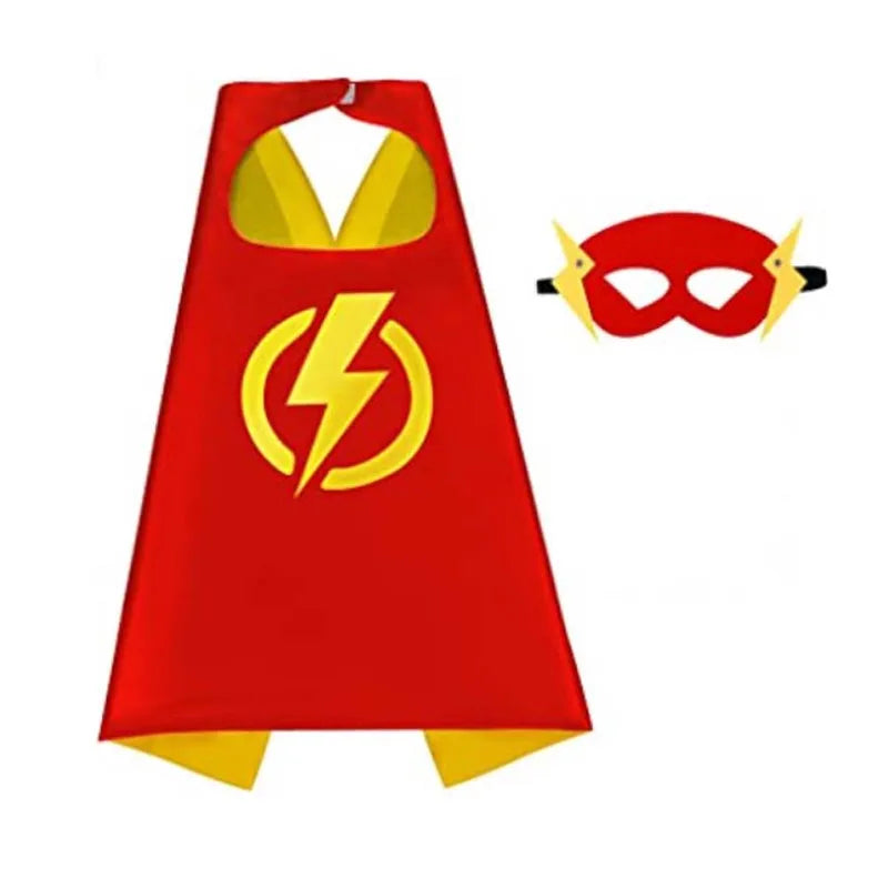 Kids Superhero Capes and Masks Costume Set for Halloween and Party