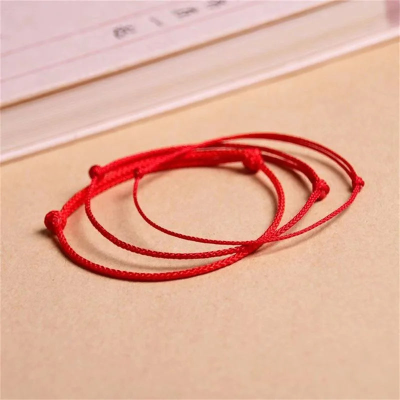 Handmade Red Rope Lucky Bracelets for Women & Men Adjustable Charm Anklet