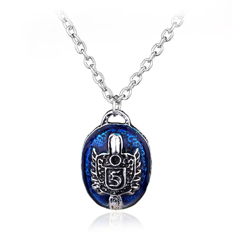 The Vampire Diaries Necklace Elena Gilbert Movie Charm for Women - Blue Stone Choker