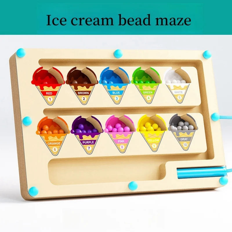 Magnetic Maze Puzzle Toy with Digital Beads for Attention & Brain Training