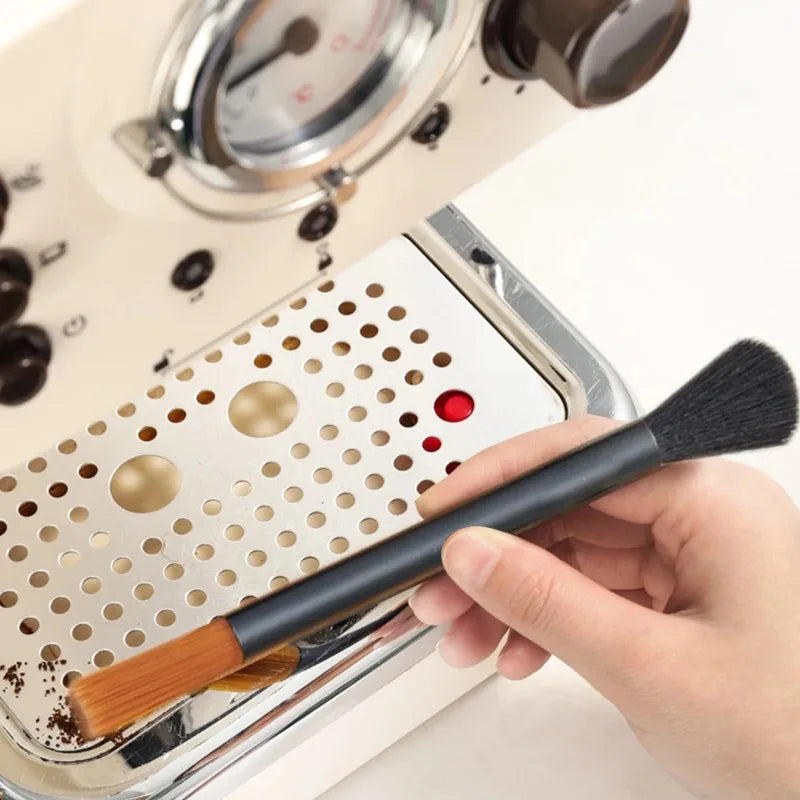 Coffee Grinder & Machine Cleaning Brush Double Head Soft & Hard Bristles