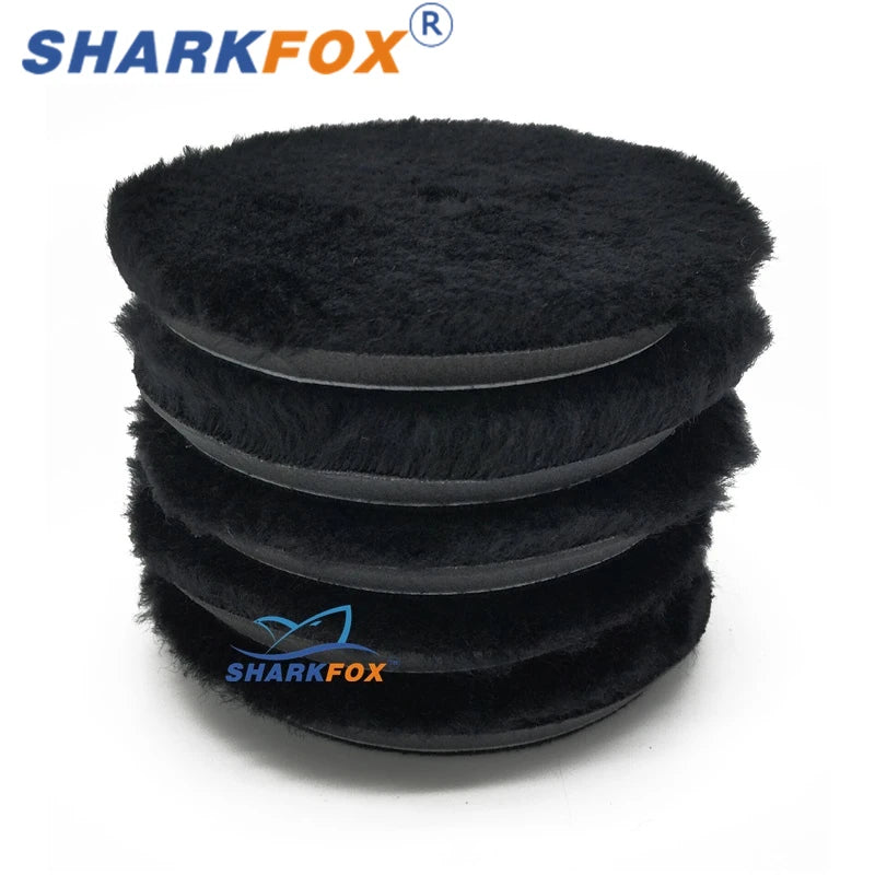 5 Pieces Wool Polishing Pads for Car Waxing and Buffing 5/6 Inch Set