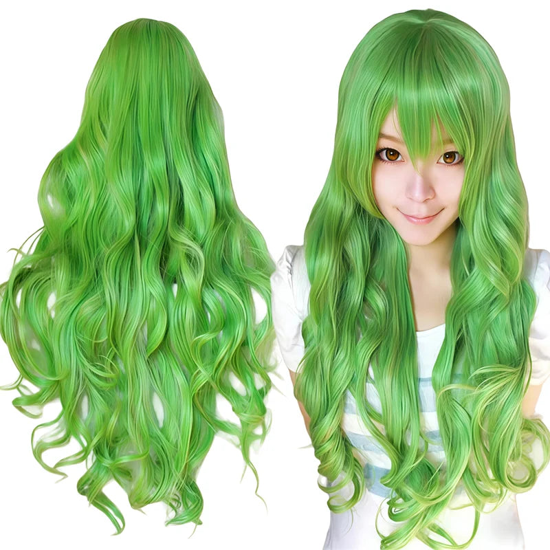 White Curly Cosplay Wig for Anime, Halloween & Costume Parties