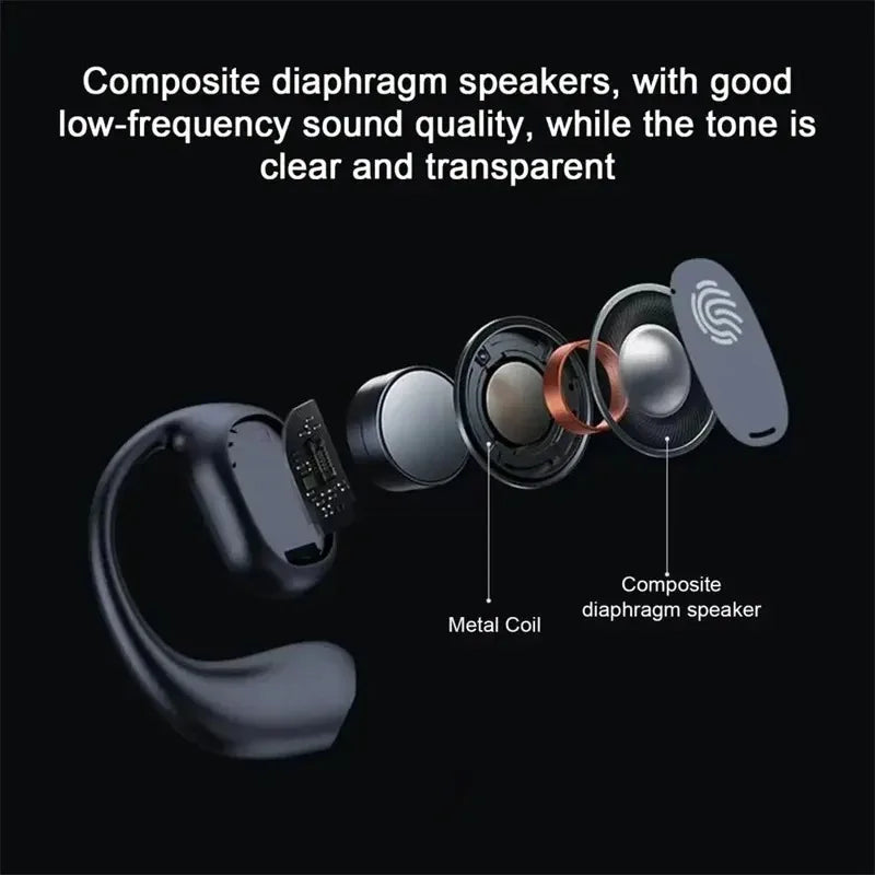 Bone Conduction Bluetooth Headset Open Ear Wireless Headphones with Microphone