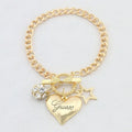 Love Heart Charm Bracelets for Women Gold Silver Jewelry Gift