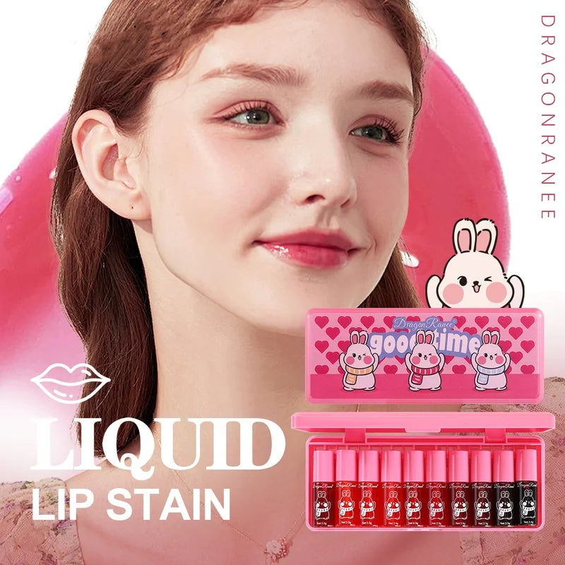 Lip Gloss Set of 10 Mirror-Like Glossy Lip Plumpers Brightening Moisturizing Long-Lasting