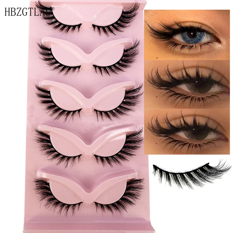 3D Cat Eye False Eyelashes Pack - Natural, Winged, Thick & Messy Ends