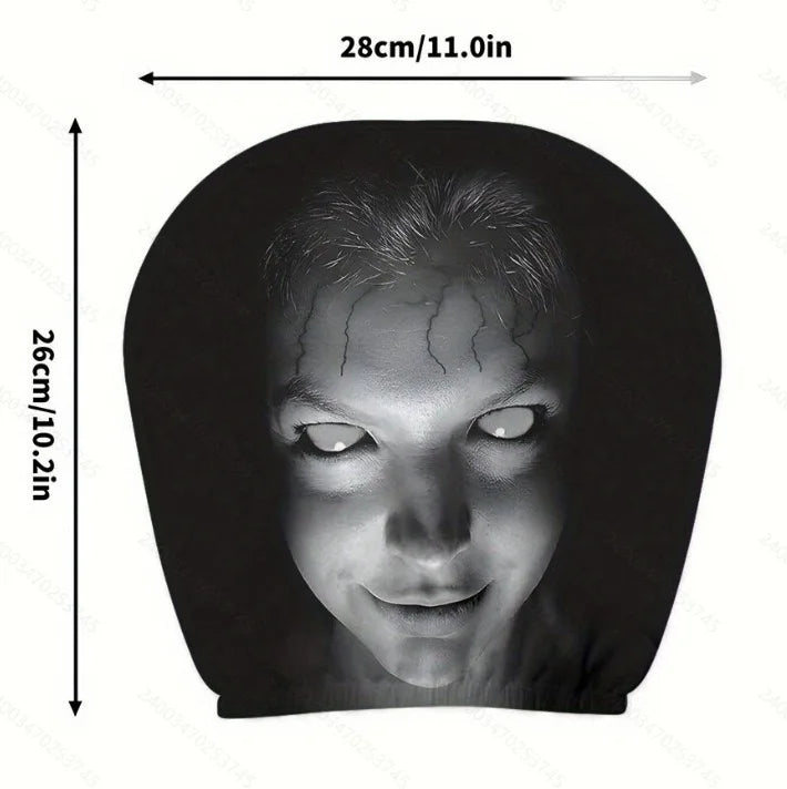 Halloween Face Printed Car Pillowcase Decorative Washable Cushion Cover for Auto Seat Headrest