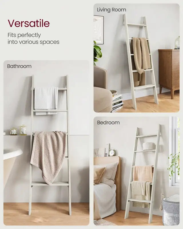 5-Tier Farmhouse Blanket Ladder Storage & Decor Rack for Living Room