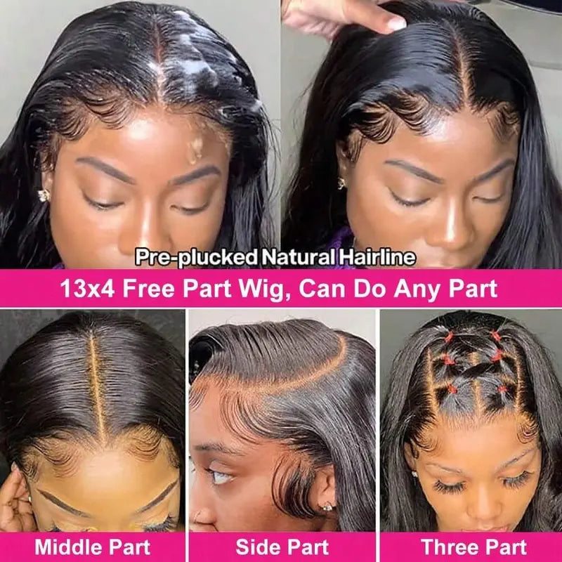 HD Lace Frontal Wig Human Hair 13x6 & 13x4 Styles, Straight, 200-250% Density