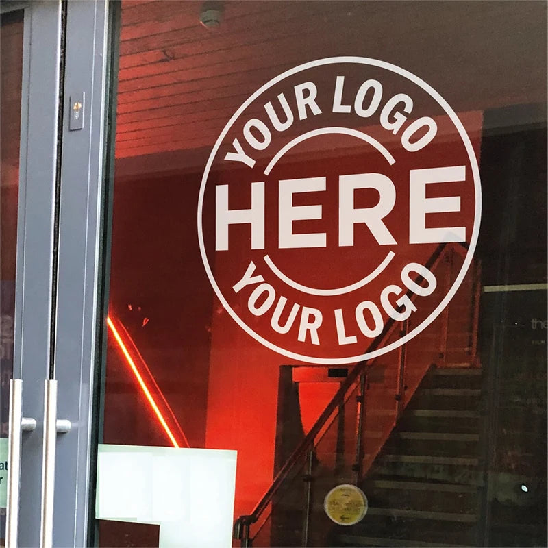 Custom Business Logo Decal - Personalised Vinyl Sticker for Windows Walls Doors