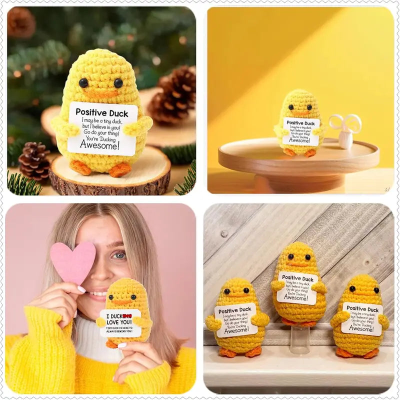 Mini Handmade Plush Duck Doll - Emotional Support Crochet Toy Gift for Birthday