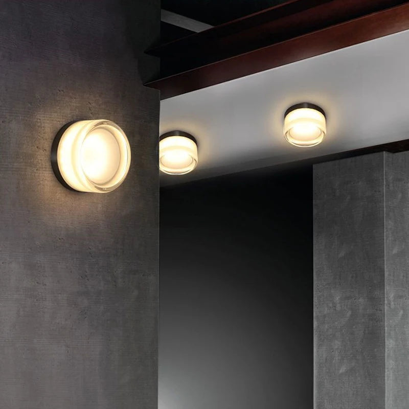 Modern LED Wall Lamp for Living Room Amber & Smokey Grey Wall Sconce Lighting