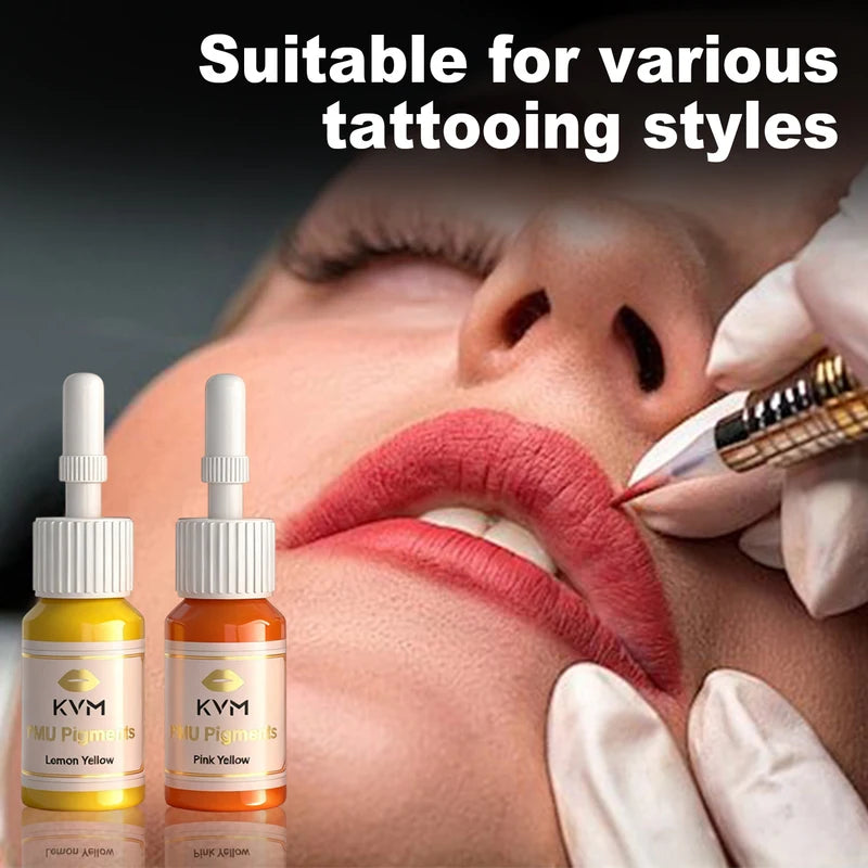Tattoo Pigments Set 8pcs 5ml Semi-Permanent Lip & Skin Ink for Beauty Art