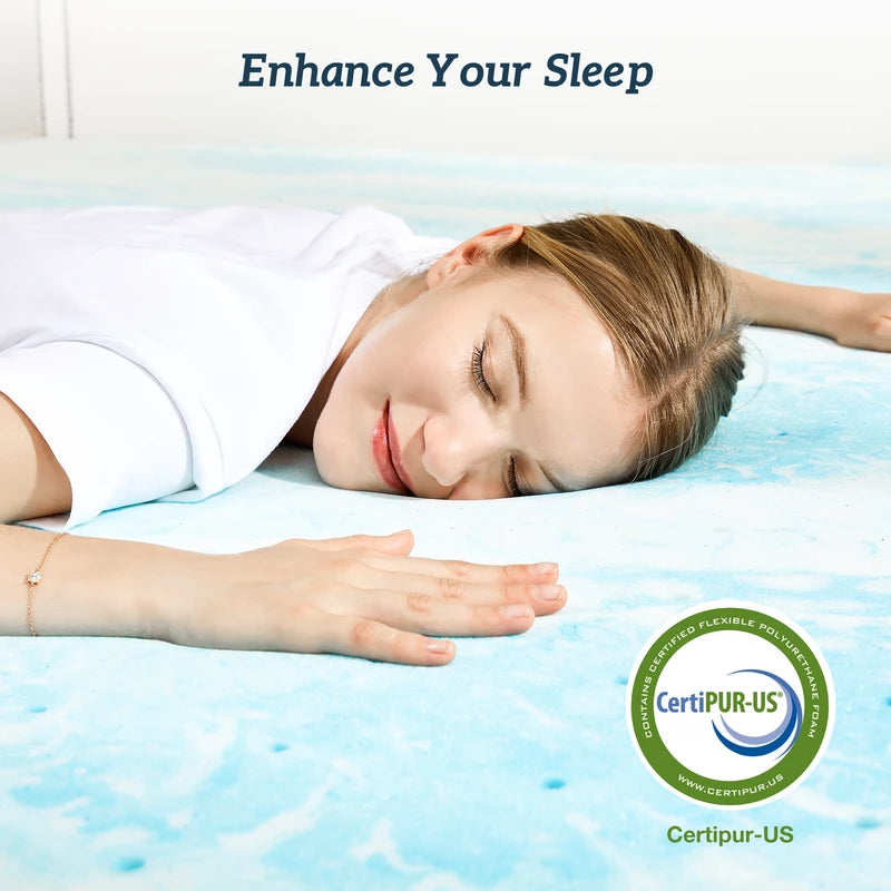 Memory Foam Mattress Topper - Breathable Gel Cooling Soft Bed Topper for All Sizes