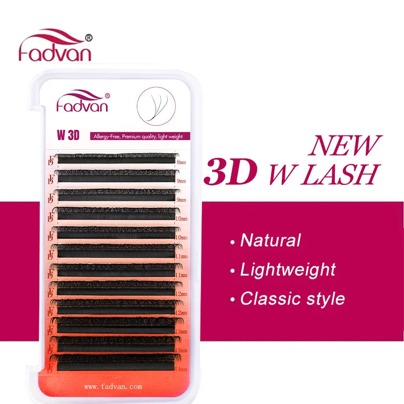 False Eyelash Extensions 3D W-Shaped Faux Mink Natural Soft Black Eyelashes