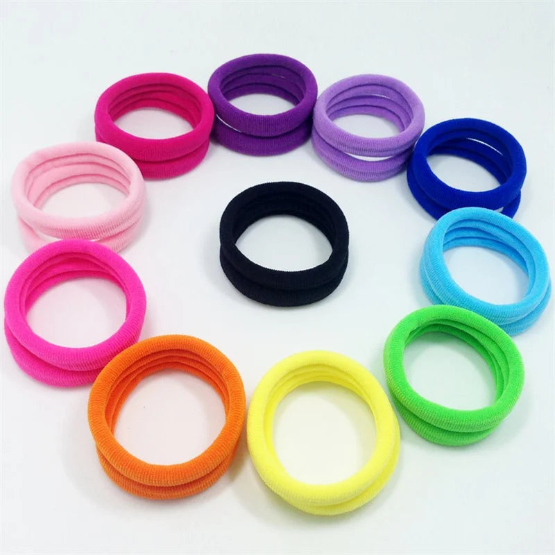 50 Pack Elastic Hair Bands Set for Girls Women No Damage Pigtails Holders