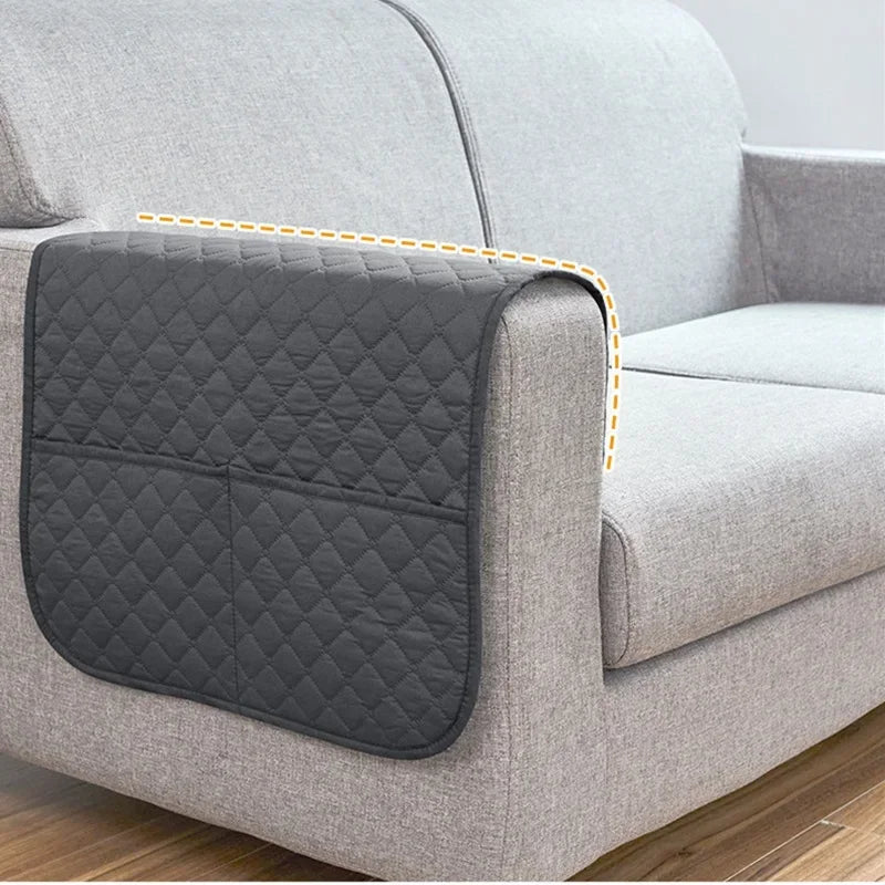 Water-Resistant Sofa Armrest Cover with Pocket - Protects & Keeps Clean