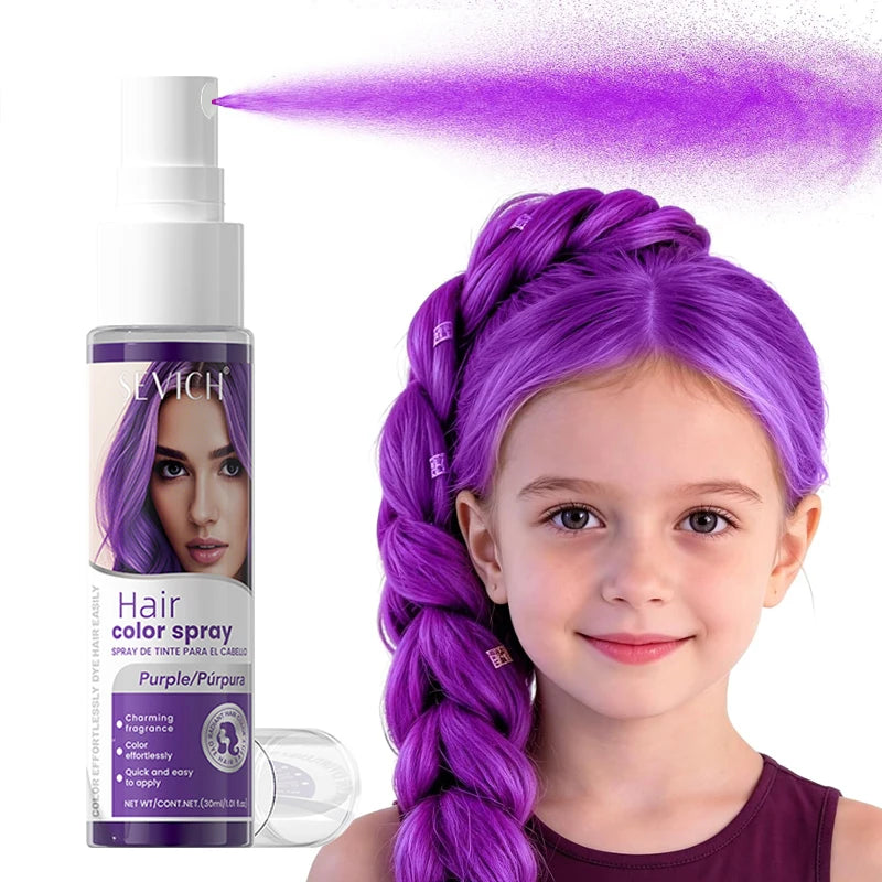 Halloween Hair Color Spray - Washable Vibrant Temporary Hair Dye in 8 Colors