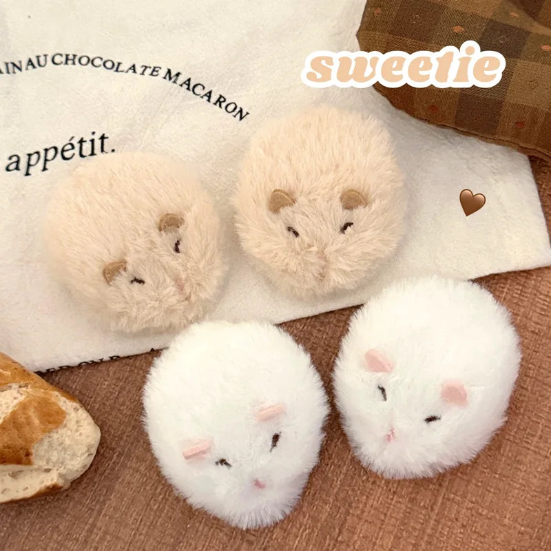 Cute Plush Hamster Hair Clip Set - Versatile Fury Hair Accessories for Kids & Teens
