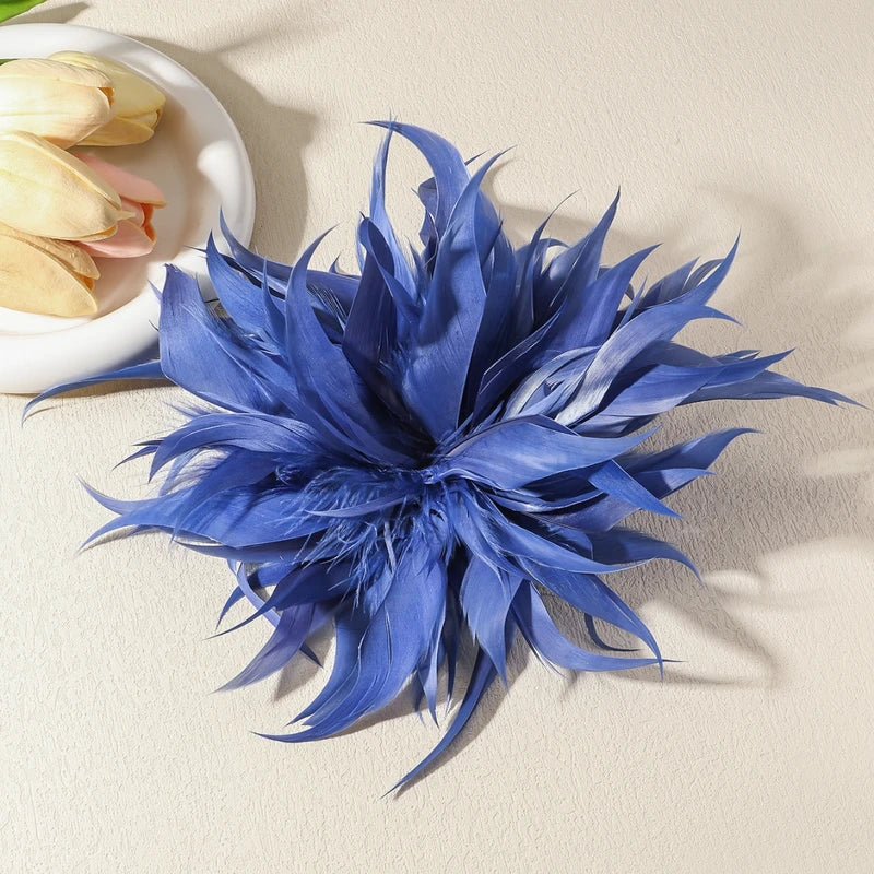 Large Feather Brooch for Women - Colorful Fashion Lapel Pin 22cm