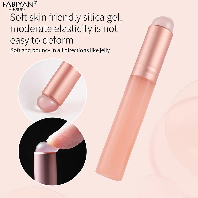Silicone Lip Brush for Lipstick Eye Shadow Makeup Application - Soft, Portable, Reusable