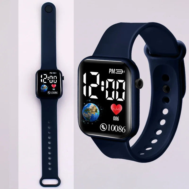 Kids LED Digital Sports Watch with Silicone Strap - Waterproof & Light Up