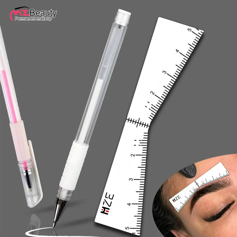 Eyebrow Position Marking Kit Microblading Brow Shape Mapping Tools with Pen and Ruler