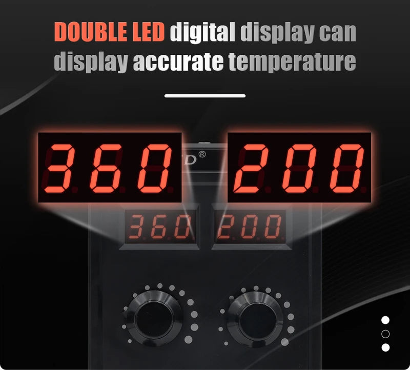 Dual-Function Soldering Station with Hot Air Gun 750W LCD Display