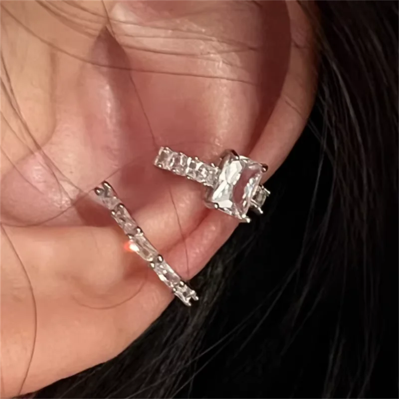 Women No Piercing Crystal Ear Cuff - Zircon Fake Cartilage Clip Earring