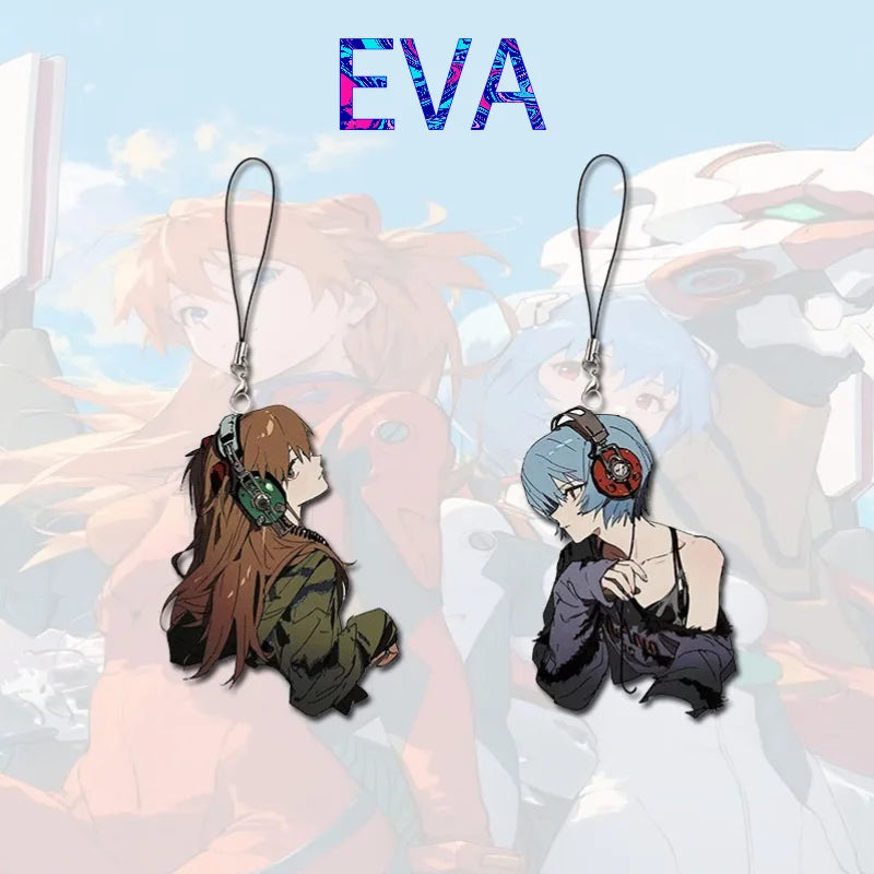 Anime Mobile Phone Chain Keychain - Evangelion School Bag Charms for Men & Women