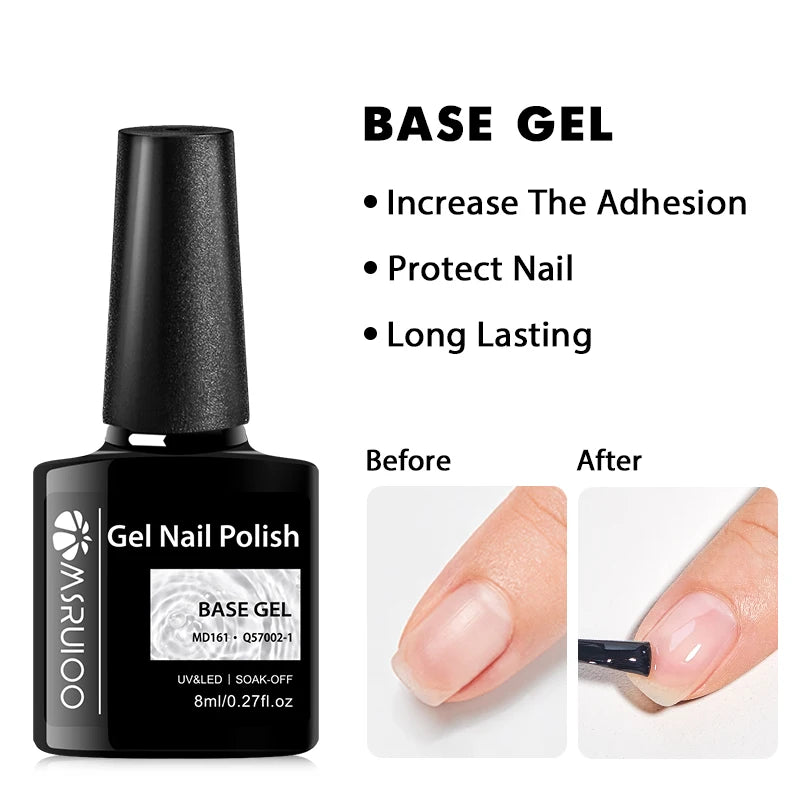 8ml UV Base Gel and Top Coat Kit for Long-Lasting Nail Polish & Art