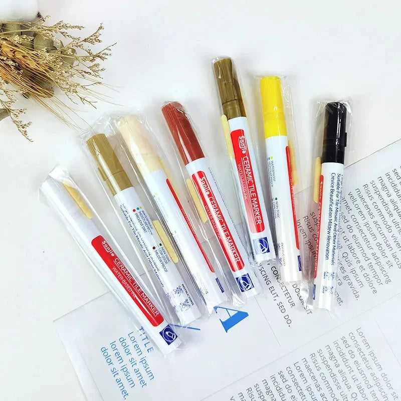 Waterproof Tile Grout Repair Pen Set for Wall and Floor - Multi-Color
