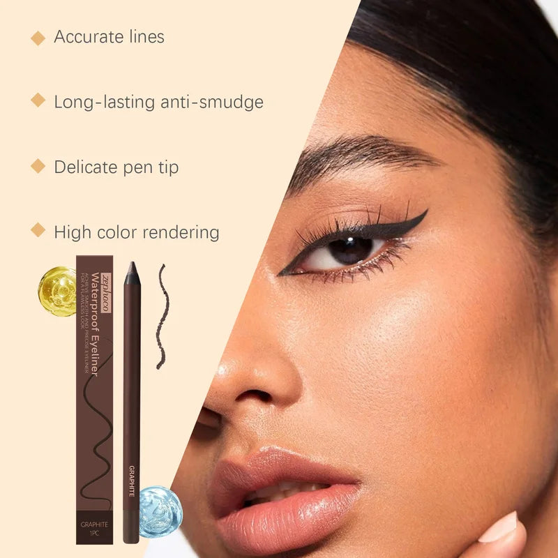 Waterproof Gel Eyeliner Pen Long Lasting Smudge Proof Eye Makeup Pencil