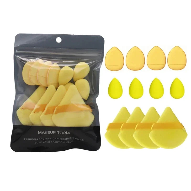 12PCS Multicolor Makeup Puff Set - Soft Reusable Foundation Sponges for Powder & Loose Powder