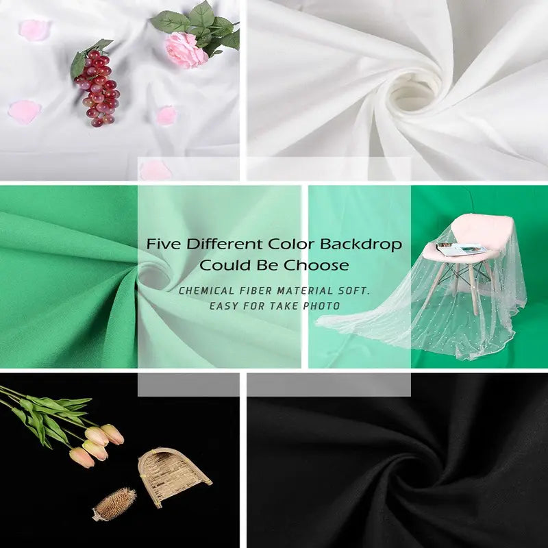 Photography Backdrop Cloth Green White Black Smooth Fabric for Studio & Video