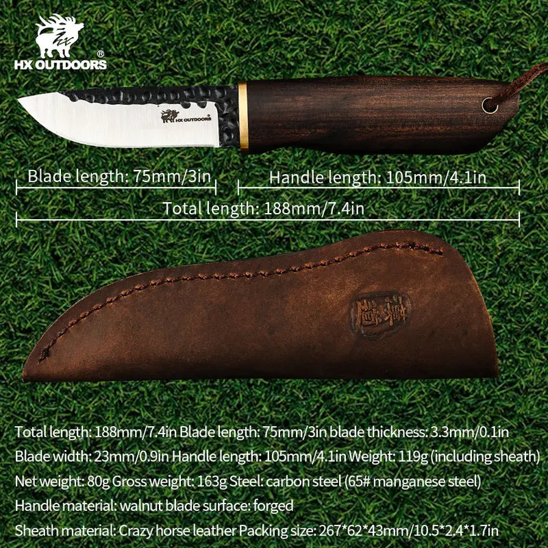 High Carbon Steel Hunting Knife - Outdoor Survival & Camping Tool