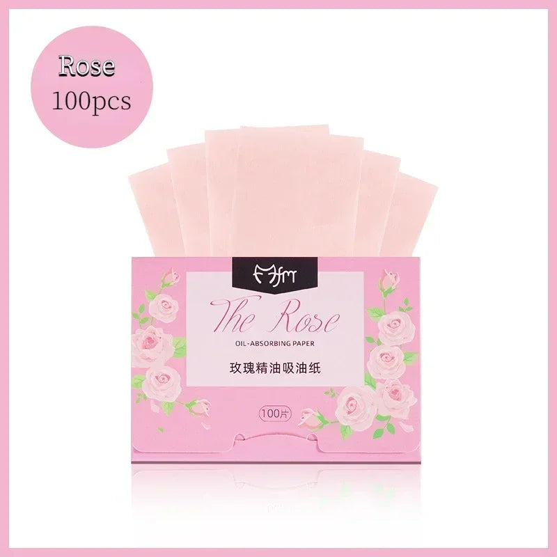 100PCS Facial Oil Blotting Papers Matte Face Wipes Oil Control Makeup Tools
