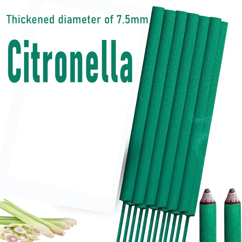 Large Incense Sticks - Lemongrass Mint Rose Rosemary Herbal Scent, 27cm Outdoor Aromatherapy
